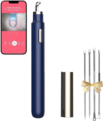 Eliminador de puntos negros con cámara, herramientas de eliminación de puntos negros visuales WiFi con luces blancasazules para iPhone, teléfonos