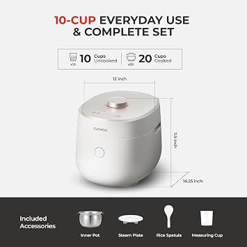 CUCKOO Twin Pressure Induction Rice Cooker, 20-Cup Cooked, CRP-OHTR1009FW