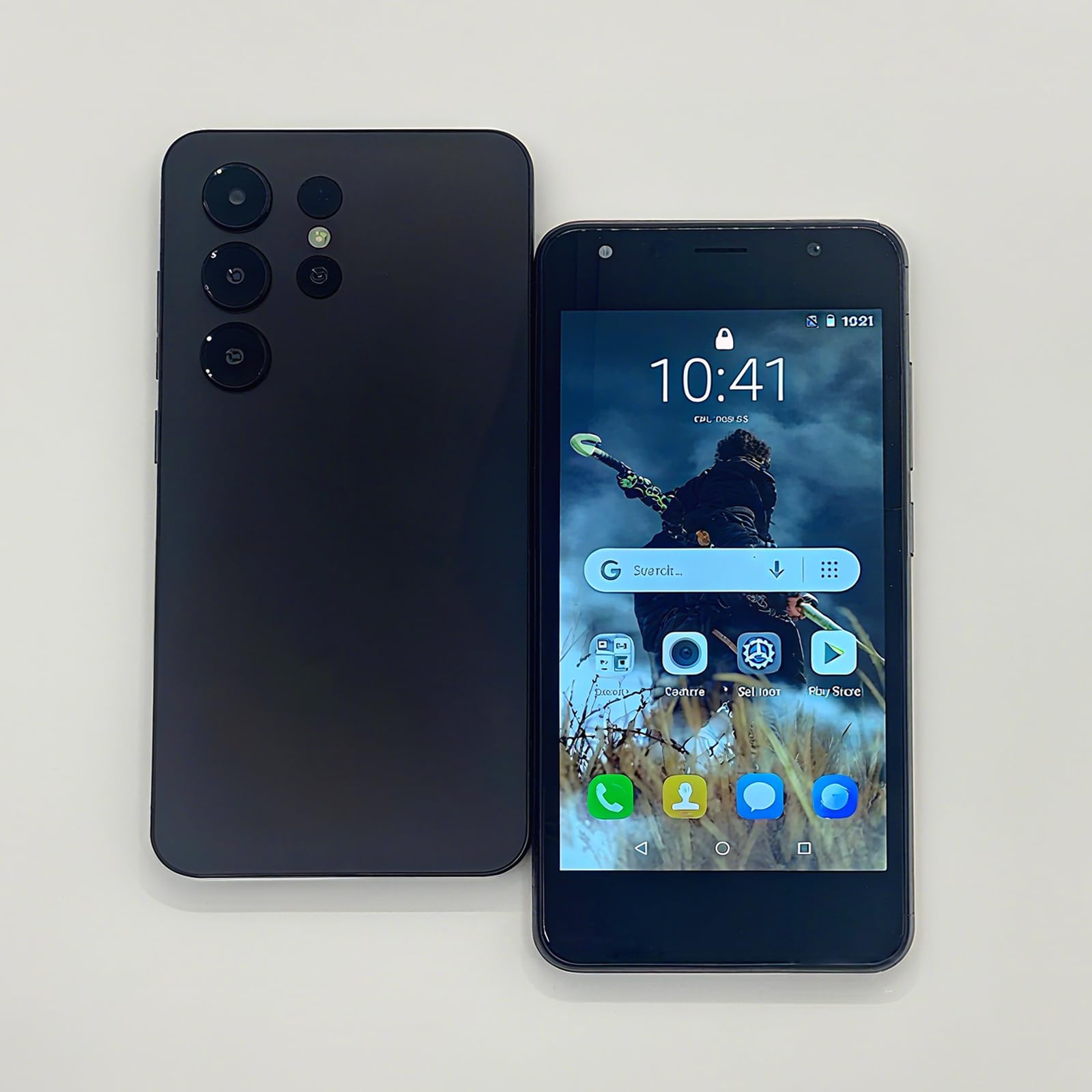 Desbloquear el teléfono móvil, pantalla de 6,3 pulgadas, 2GB RAM + 16GB ROM / TF 128GB, cámara doble 2MP + 8MP, soporte 4G LTE FDD TDD, doble tarjeta sim, adecuada para principiantes. (moon black)