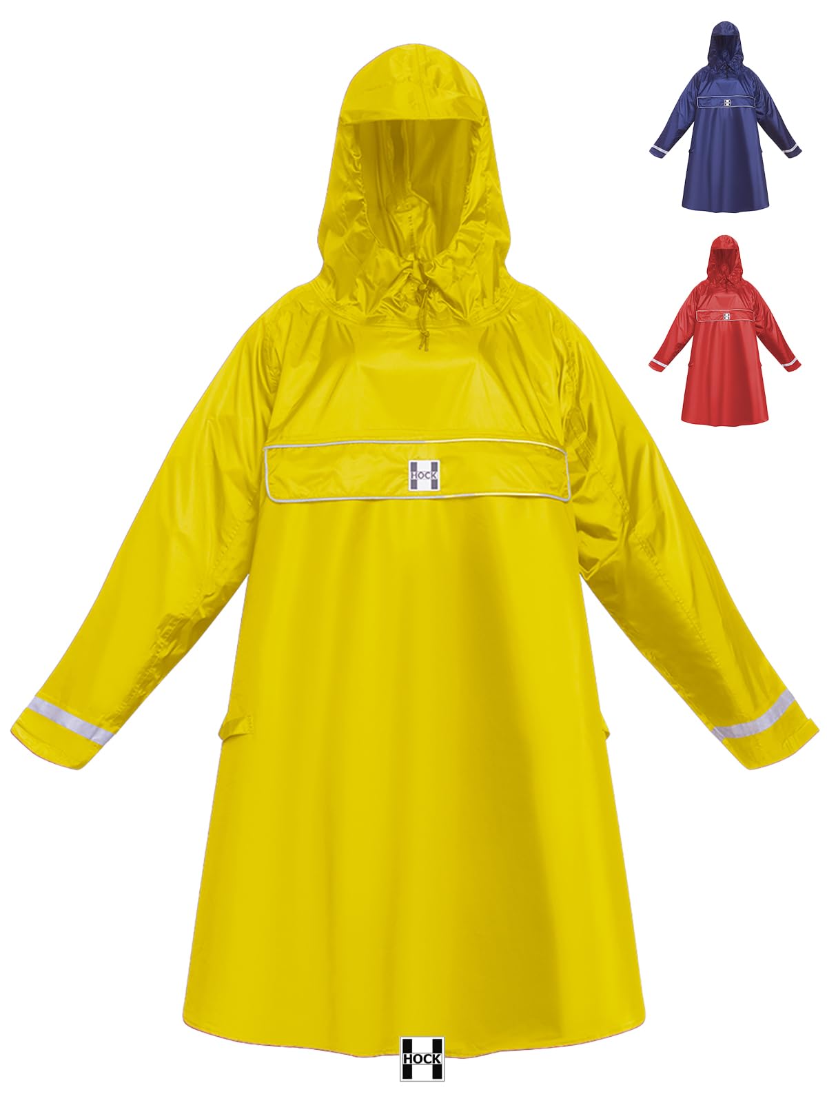 HOCK Premium Poncho E-Bike – Poncho de pluie avec manches pour vélo et E-Bike