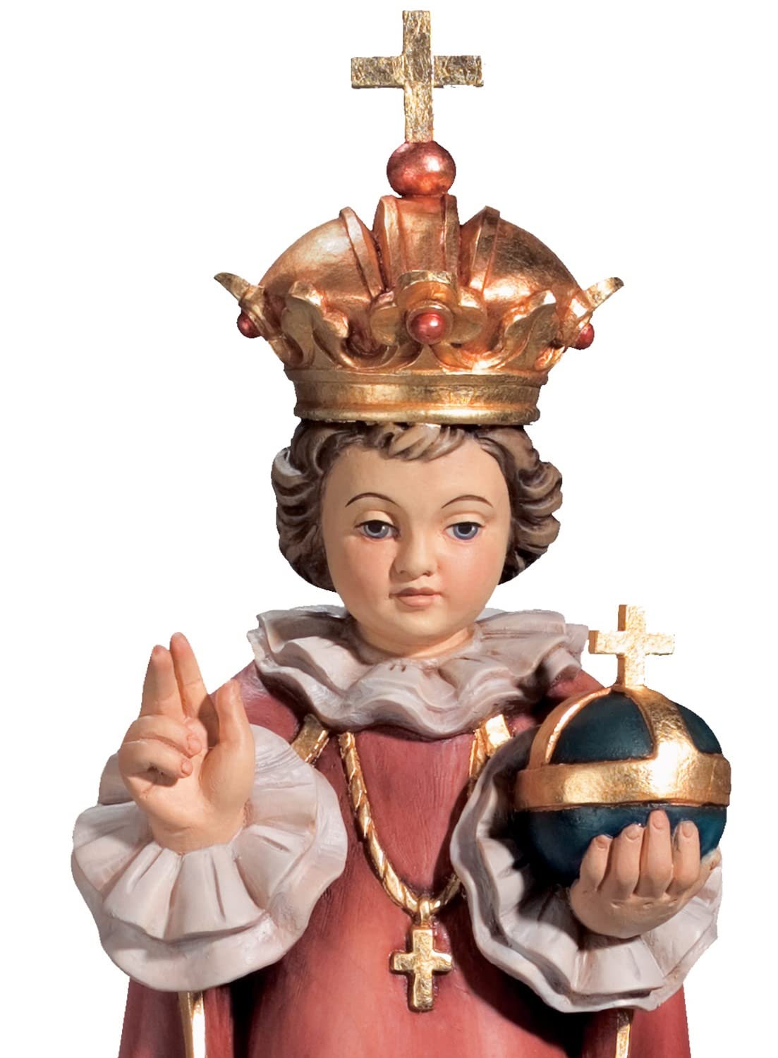 Heiligenfigur Prager Jesuskind Jesulein H 10 cm Holz geschnitzt Holzfigur Holzstatue Statue aus Ahornholz Dolfi
