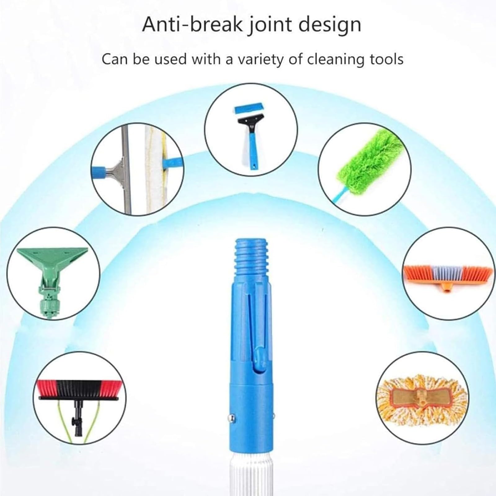 Kit de pértiga Ajustable con Suministro de Agua de 10 m (33 pies) con Cabezal de Cepillo Giratorio de 180° para Limpieza de Ventanas, caravanas, Paneles solares y terraza