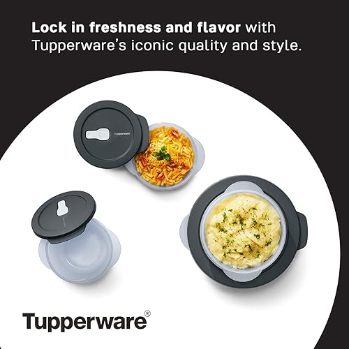 Miniatura 6 de Tupperware Store Serve & Go - Juego de recipientes redondos para alimentos de 16 piezas con ventilación, para preparar, refrigerar y recalentar