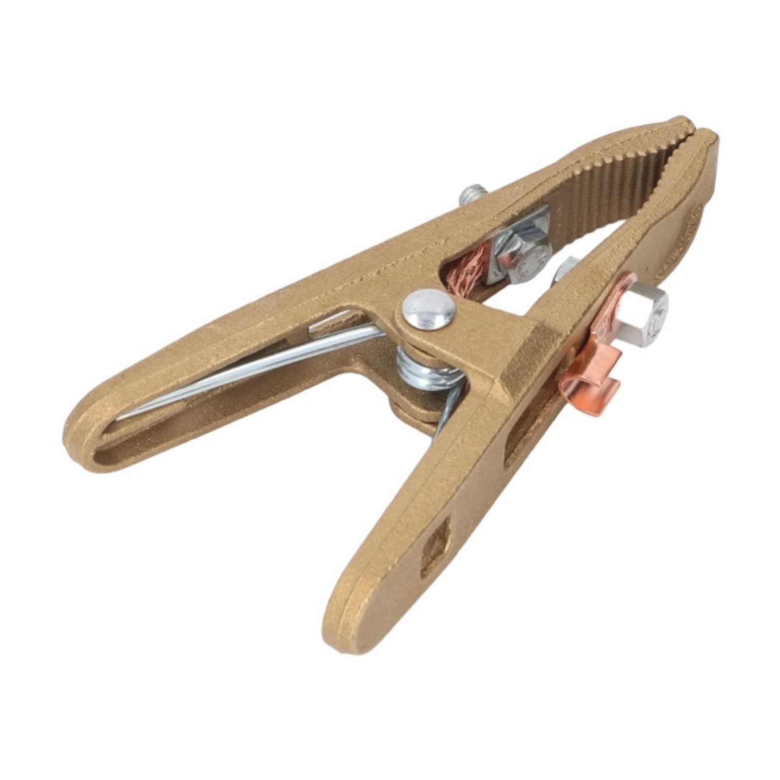 Pinza Soldadura Abrazadera de tierra de latón, forma A, alta potencia, 300A, 1 ud.