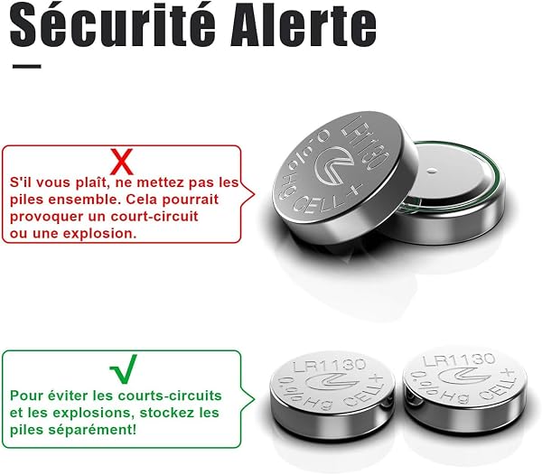 Paquet de 20 Piles Bouton alcaline de la Pile LR1130 AG10 - 3