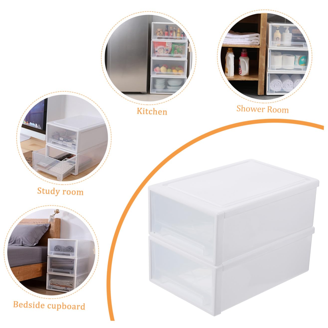 Scatole Porta Scarpe 2 Pezzi Bianche in Plastica Design a Cassetto, Organizer Pratico e Durevole per Armadio, per Vestiti e Accessori