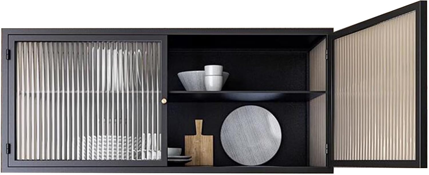 Wall Cabinet with Doors for Kitchen Storage, Wall Mounted Cabinets for Bathroom, Living Room, and Home Organizer, Multi-Function Wall Shelf for Spice Rack, Medicine Cabinet, and Small Side Cabinet,No
