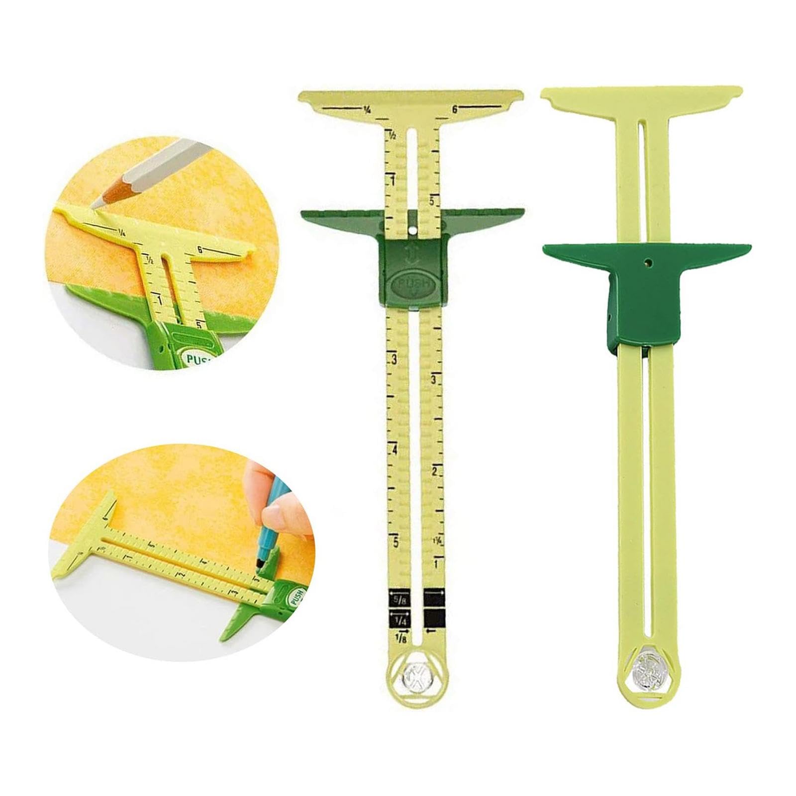 Measuring Sewing Ruler Tool, Schuifmaat Naaigereedschap Meten, 5-In-1 Naaigereedschap, Patchworkgereedschap Liniaal Liniaal Op Maat Professionele Naai-Accessoires Voor Breien, Knutselen Naaien