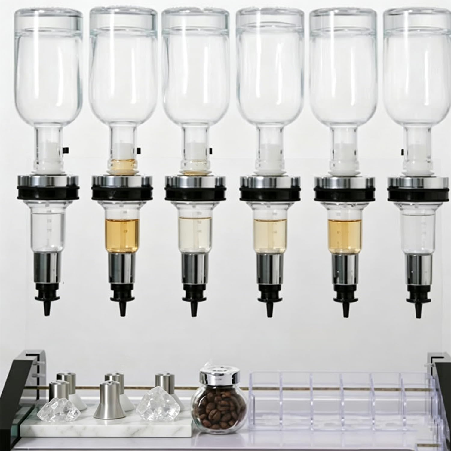 XueFulxion Integrated stand for fragrance testing and liquid filling.Stable support, easy assembly and cleaning serve perfume retail and catering industries well. 6heads