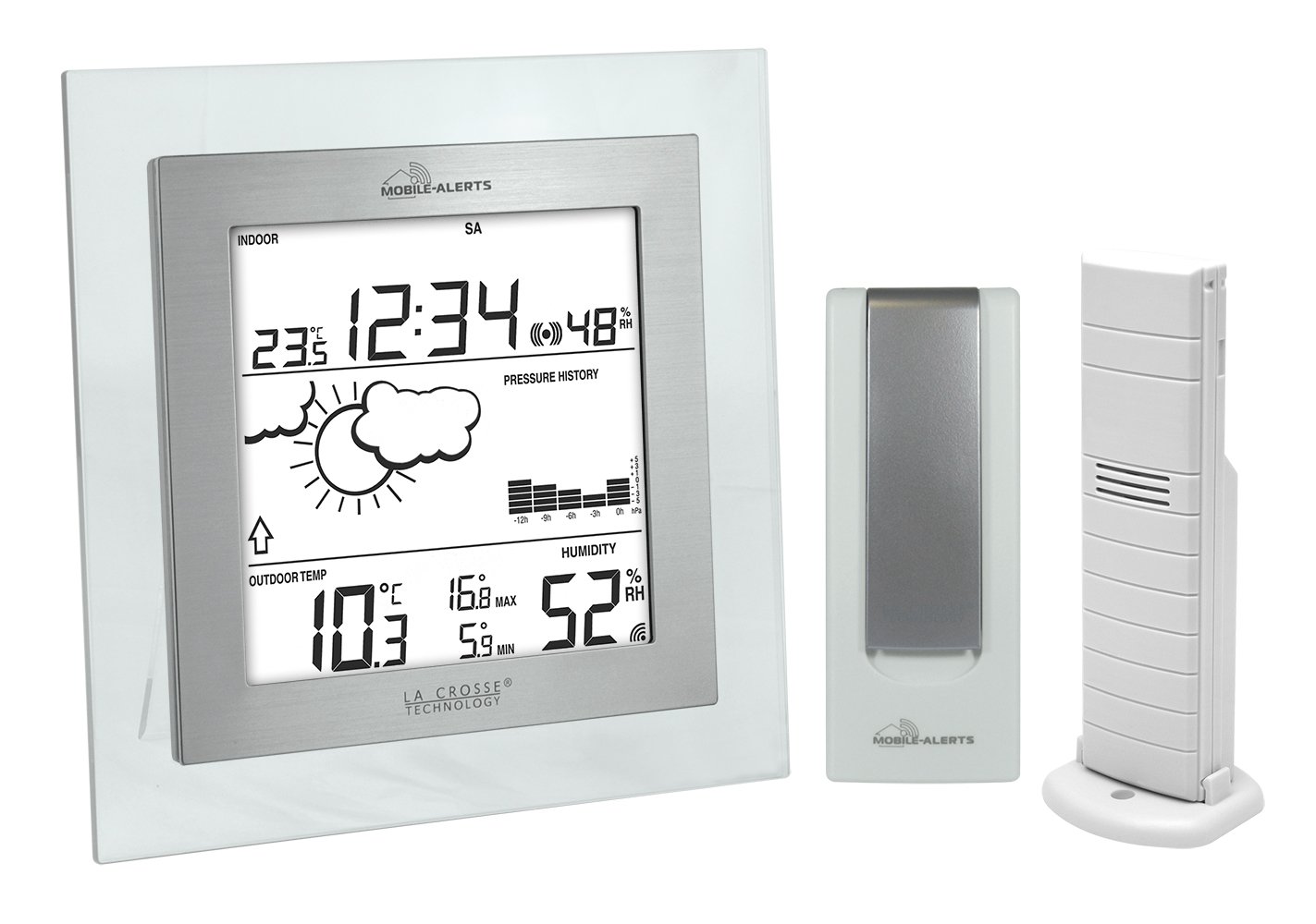 La Crosse Technology - Estación meteorológica ma10006 con Puerta de Entrada para el Smartphone/Tablet Blanco - Sistema de alertas móviles — view 9