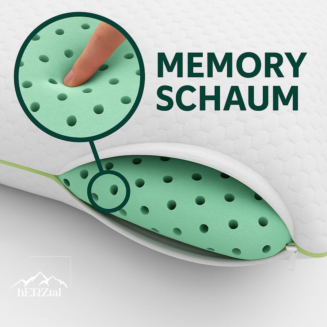 Kopfkissen 40x80 Nackenkissen Kopfkissen Orthopädisches Kissen Ergonomisches Kissen 80x40 Pillow Nackenschmerzen Memory Foam Kissen Pillows for Sleeping Ergonomisches Kissen (Höhe: 11 cm)