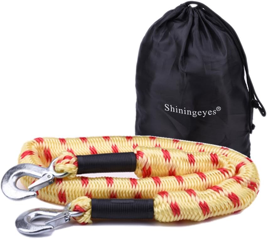 Heavy Duty Tow Strap Rope with Hooks 11,000 LB (5t) Capacity Towing Recovery, latest trends expandable Rope 20'
