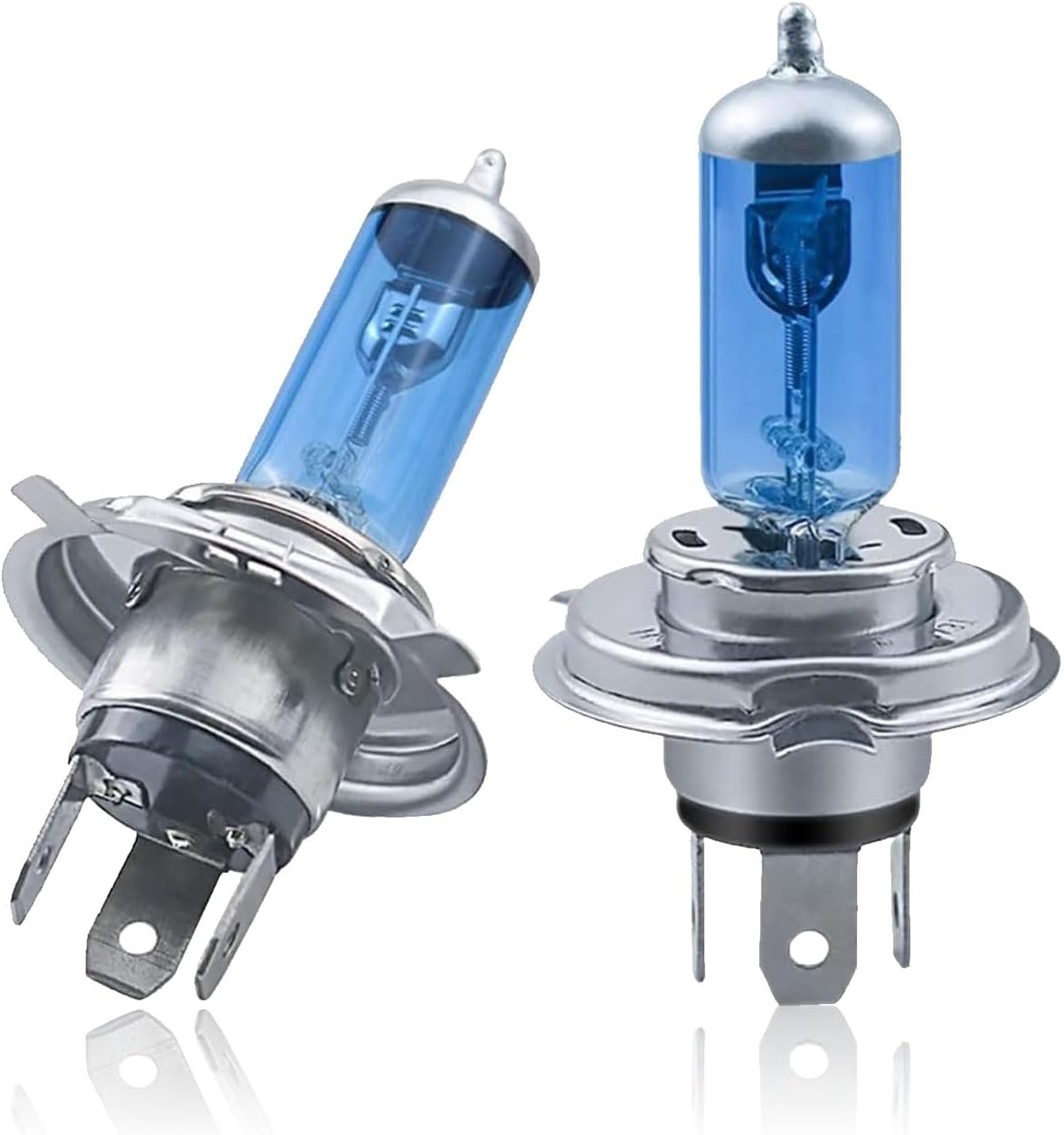 gunhunt 2 Pack H4 Car Halogen Lamp Bulb Light, 6000K Low Beam Light Bulb, H4 100W High Beam, Super Bright Conversion Kit, Plug-and-Play, Universal for Most Cars (White Light)