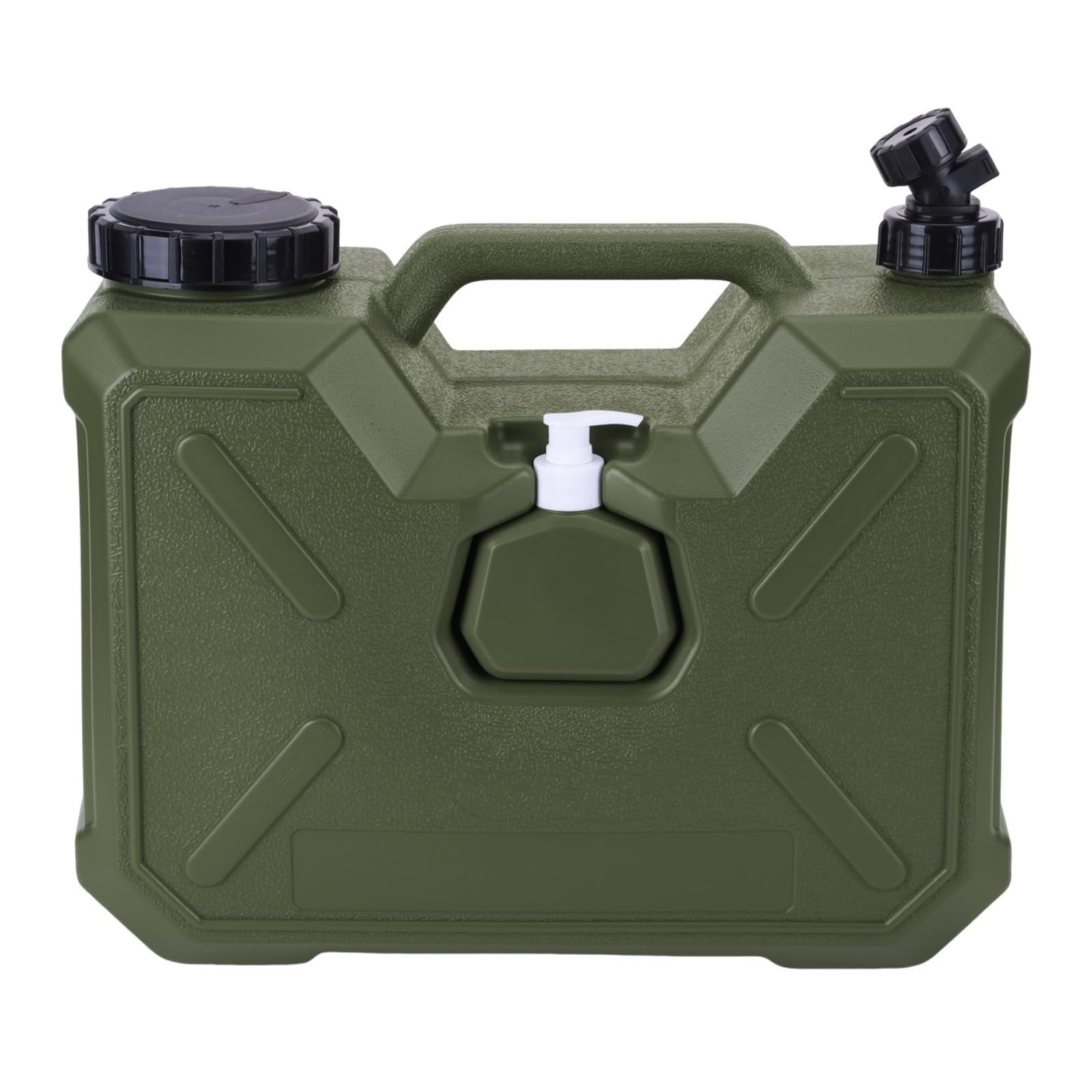 12L Camping Water Container with Spigot and Hand Sanitizer Bottle Portable Water Jug for Hiking Picnic Vehicle Outdoor Hurricane (Dark Green) (Army Green)