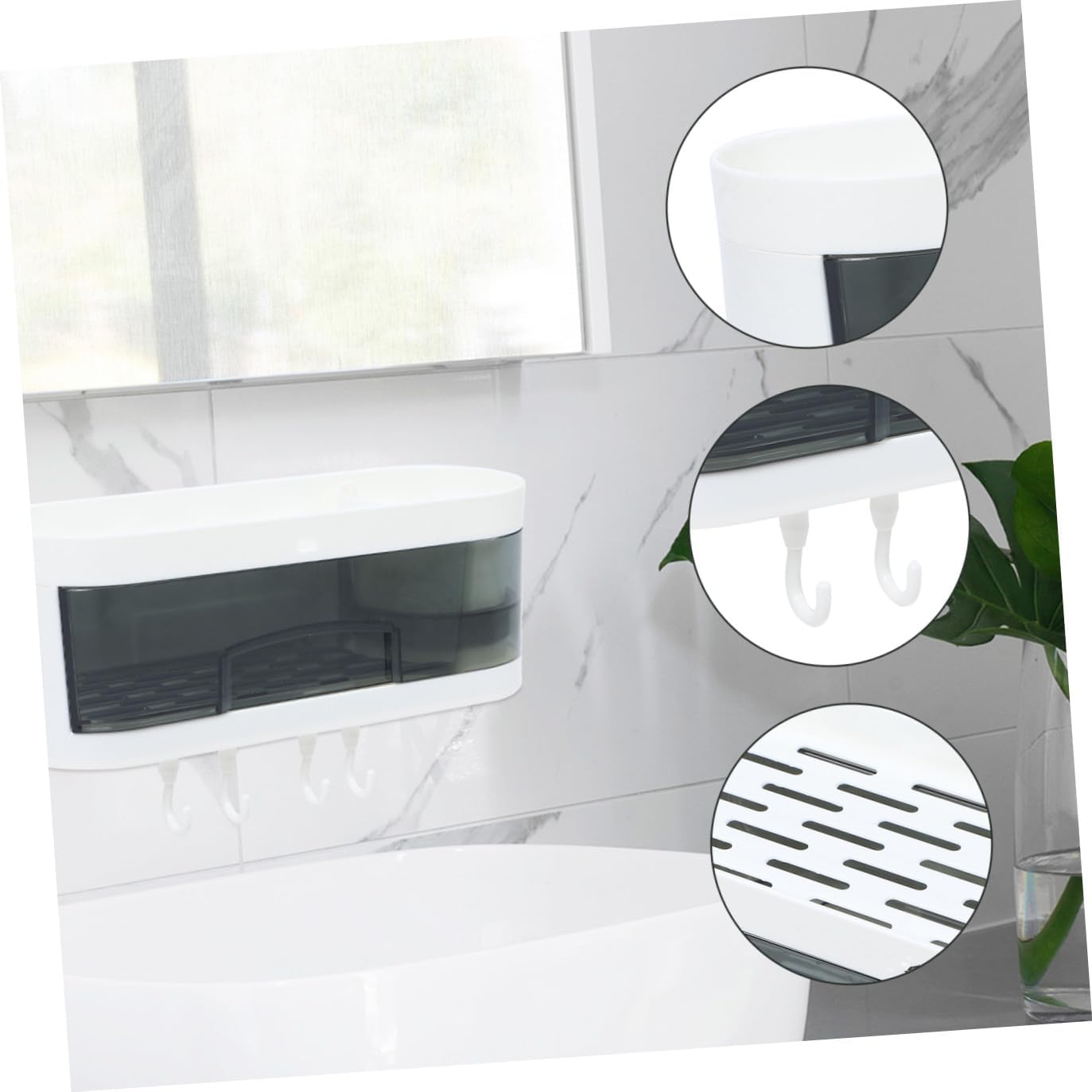 Wall-Mounted Bathroom Shelf Storage Rack, Plastic No-Drill Multipurpose Wall Shelves for Kitchen and Bathroom Organization, Space-Saving Storage Solution Random Color