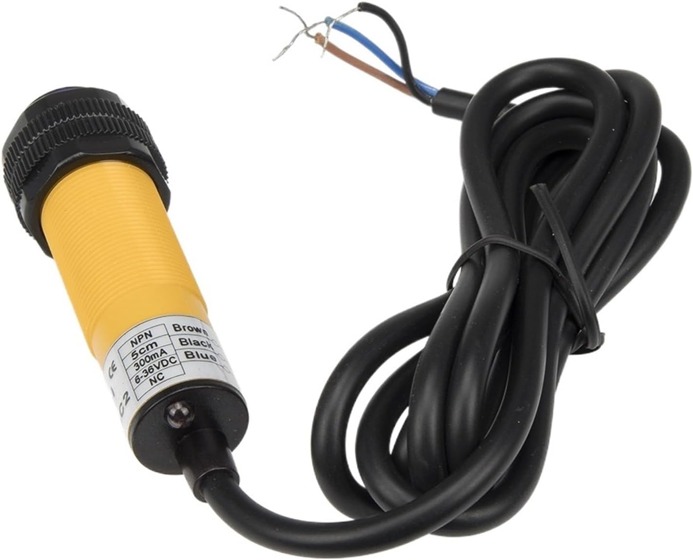 1pcs M18 5cm Sensing NPN NO NC E3F-DS5C4 E3F-DS5C2 Diffuse Reflective Cylinder Amplifier Sensor Switch(C2 NPN NC)