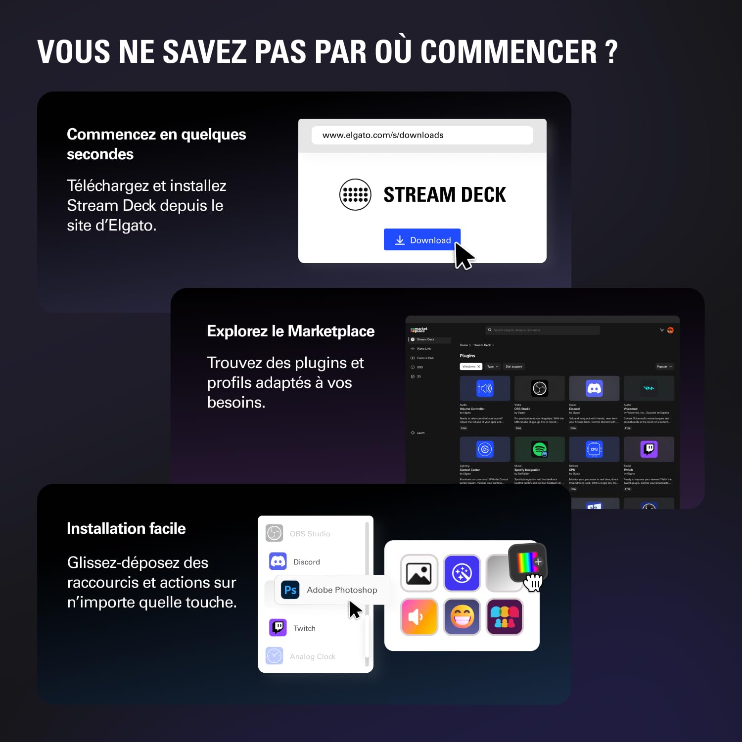 Elgato Stream Deck + – Console de mixage | Interface de production live et studio, créateurs, streaming, gaming, ruban tactile, touches LCD, Mac/PC