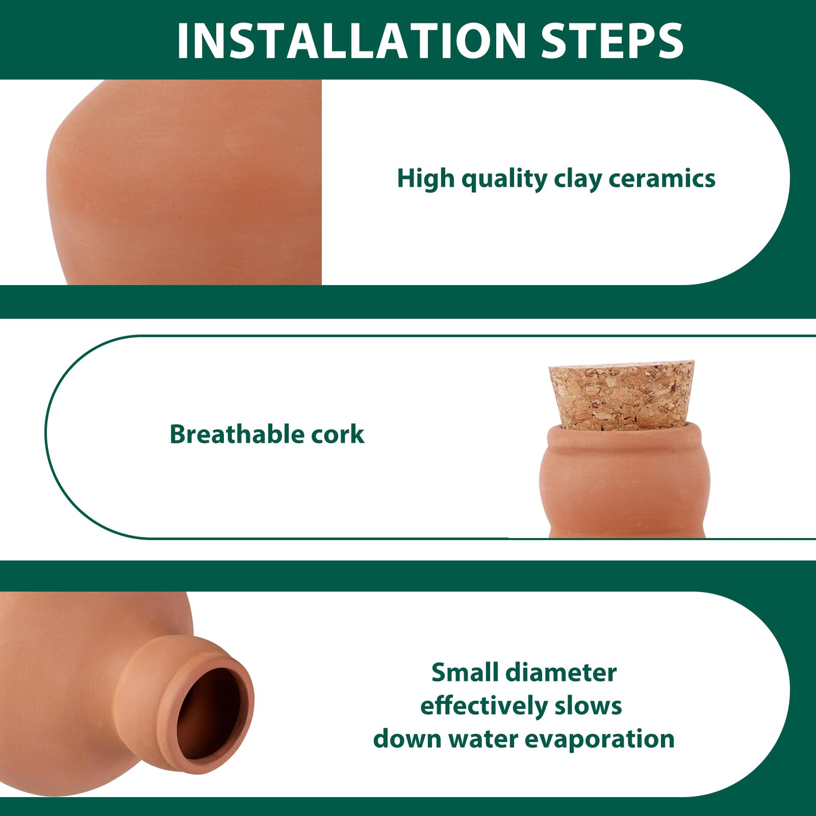 3er-Set 540ml Terracotta-Bewässerungskugel Mit Abdeckung | Bewässerungskugeln für Gartenbeete, Terrakotta Kugeln Bewässerung für Gemüsebeet Gewächshaus