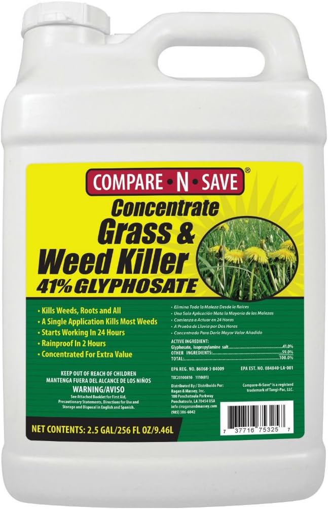 Product image of Compare-N-Save Glyphosate Concentrate Grass & Weed Killer Herbicide, 2.5-Gallon
