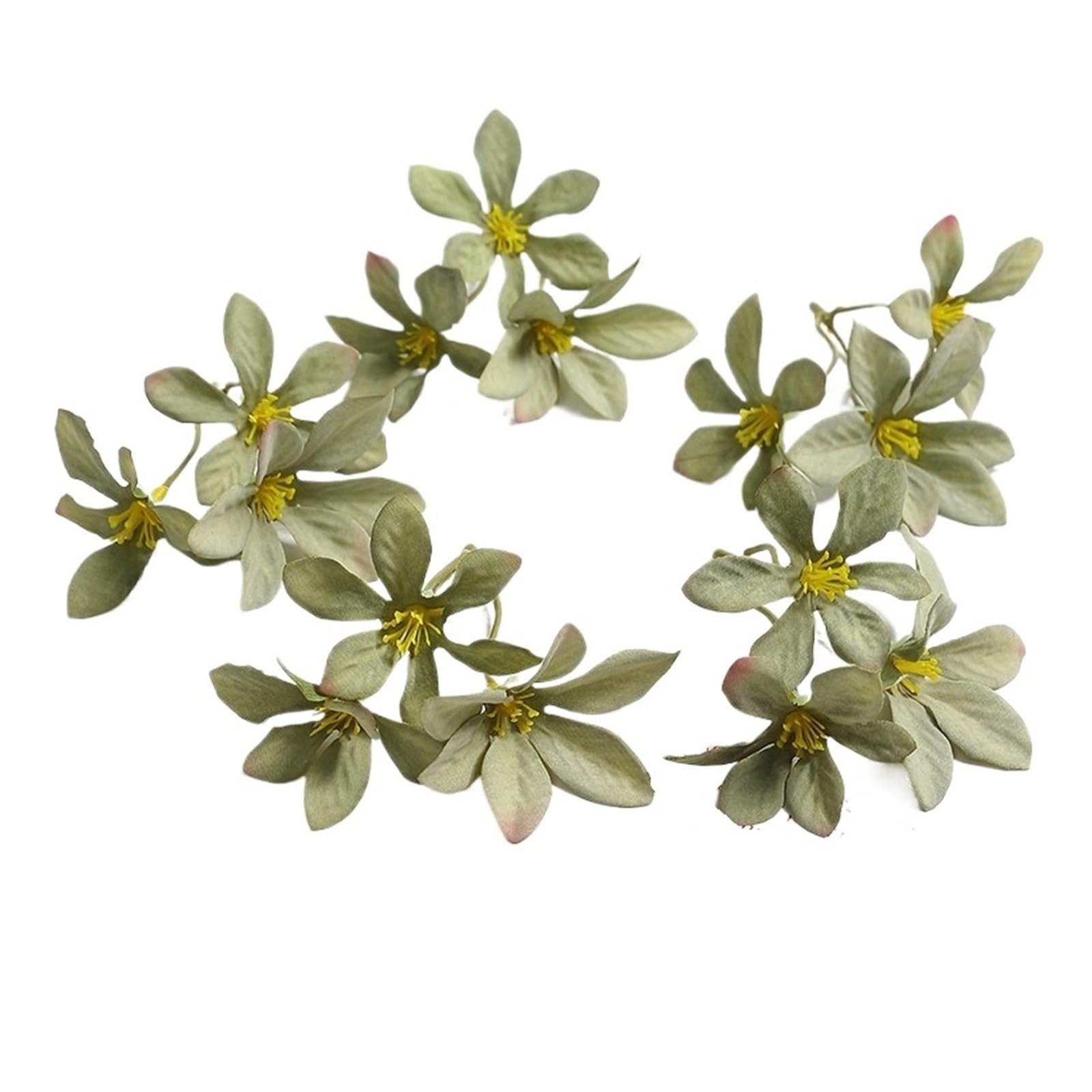 Casetlong 10/20pcs 9cm Artificial Flower Silk Head Simulation Home Decoration Wedding Craft(Green,20Pcs)