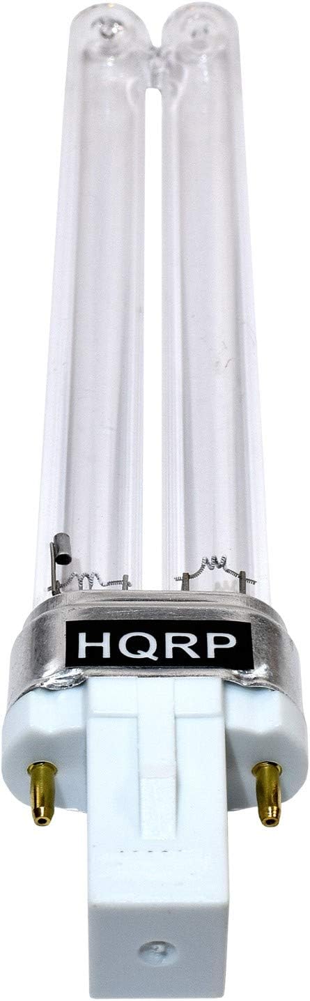 HQRP 2-Pack 9W Bulb Replacement for GermGuardian EV9LBL Bulb Compatible with GG EV9102, REV9102, GG3000BCA