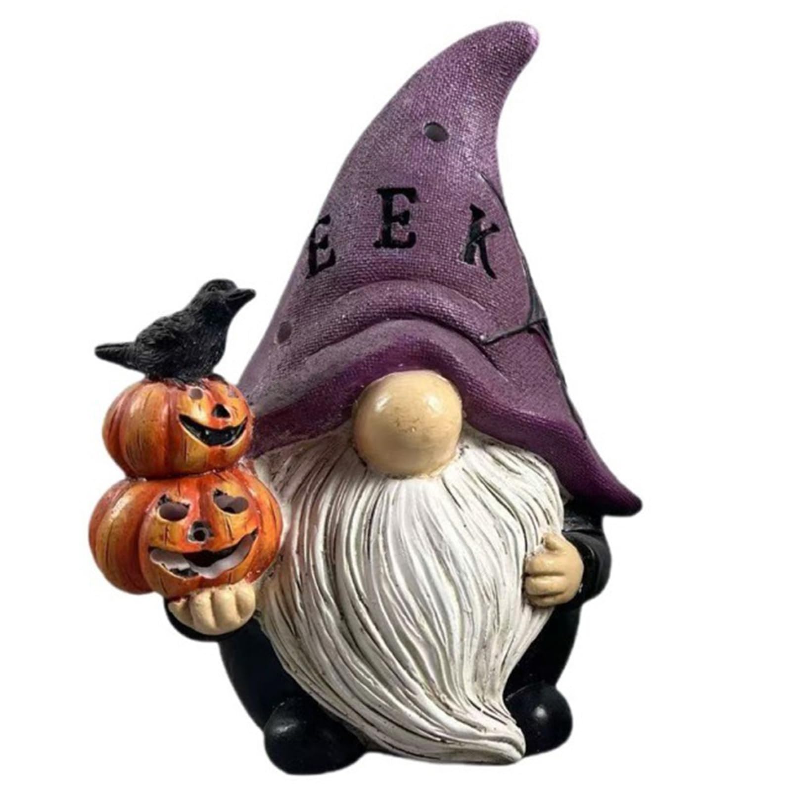 sugerou Halloween Gnome Figurine, Resin Spooky Elf Statue for Home Decor