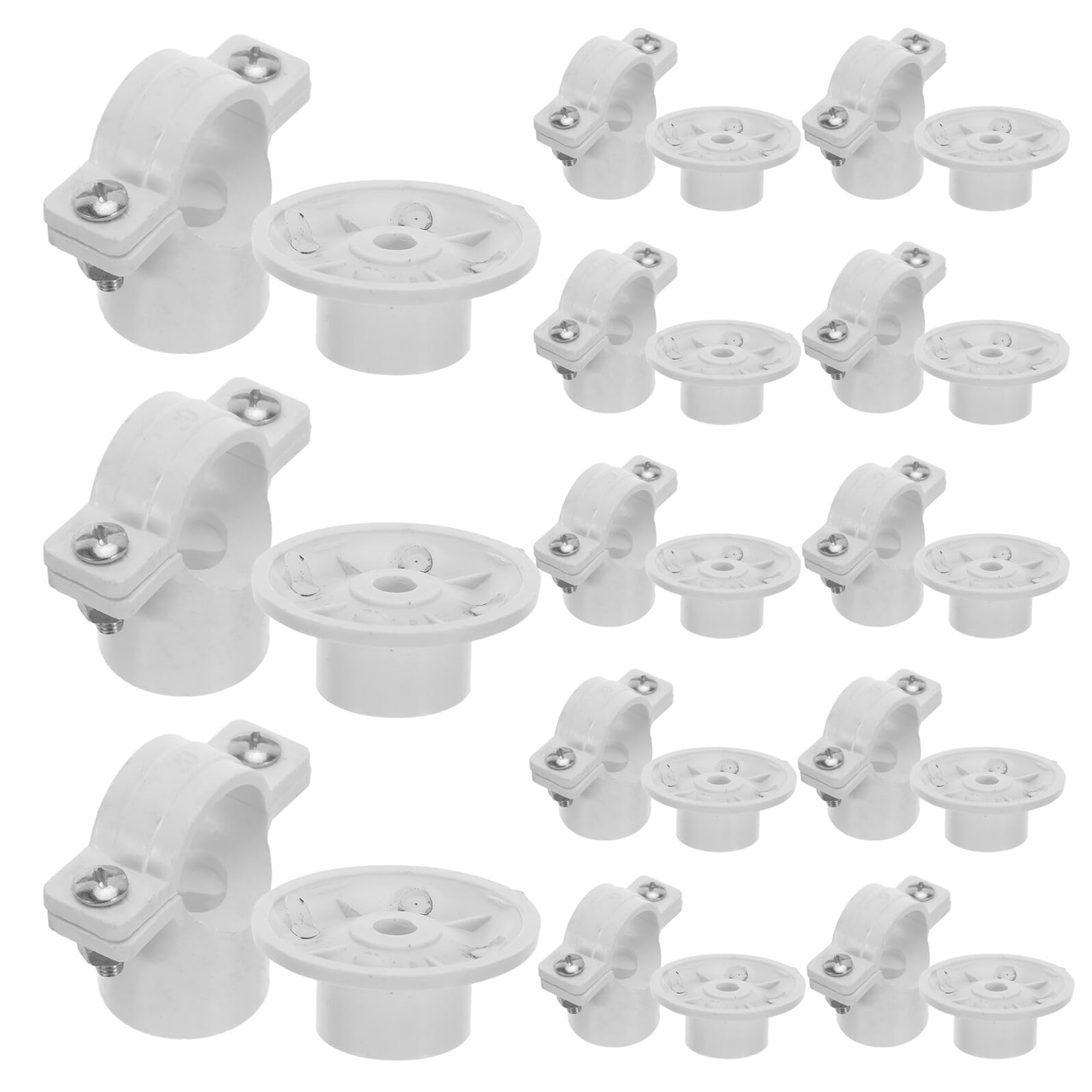 Lot de 30 Colliers Suspendre pour Tube et Hose en Pvc Blanc