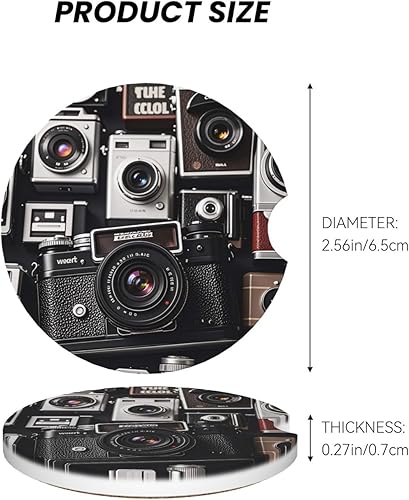 Miniatura 6 de Paquete de 2 posavasos de automóvil absorbentes de cerámica para portavasos de automóvil, tapete antideslizante universal con muesca de dedo,