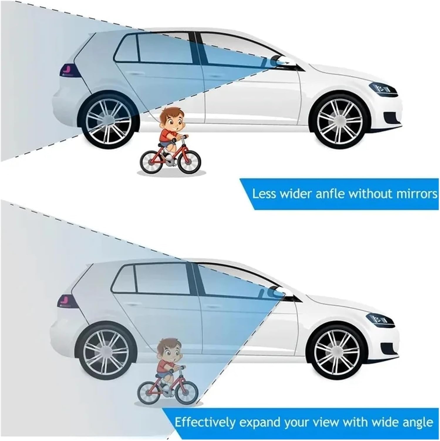 Car Arc Wide-angle Rearview Mirror - Clear Slim Blind Spot Reversing Glass for SUV - 2Pcs Convex Parking Mirror