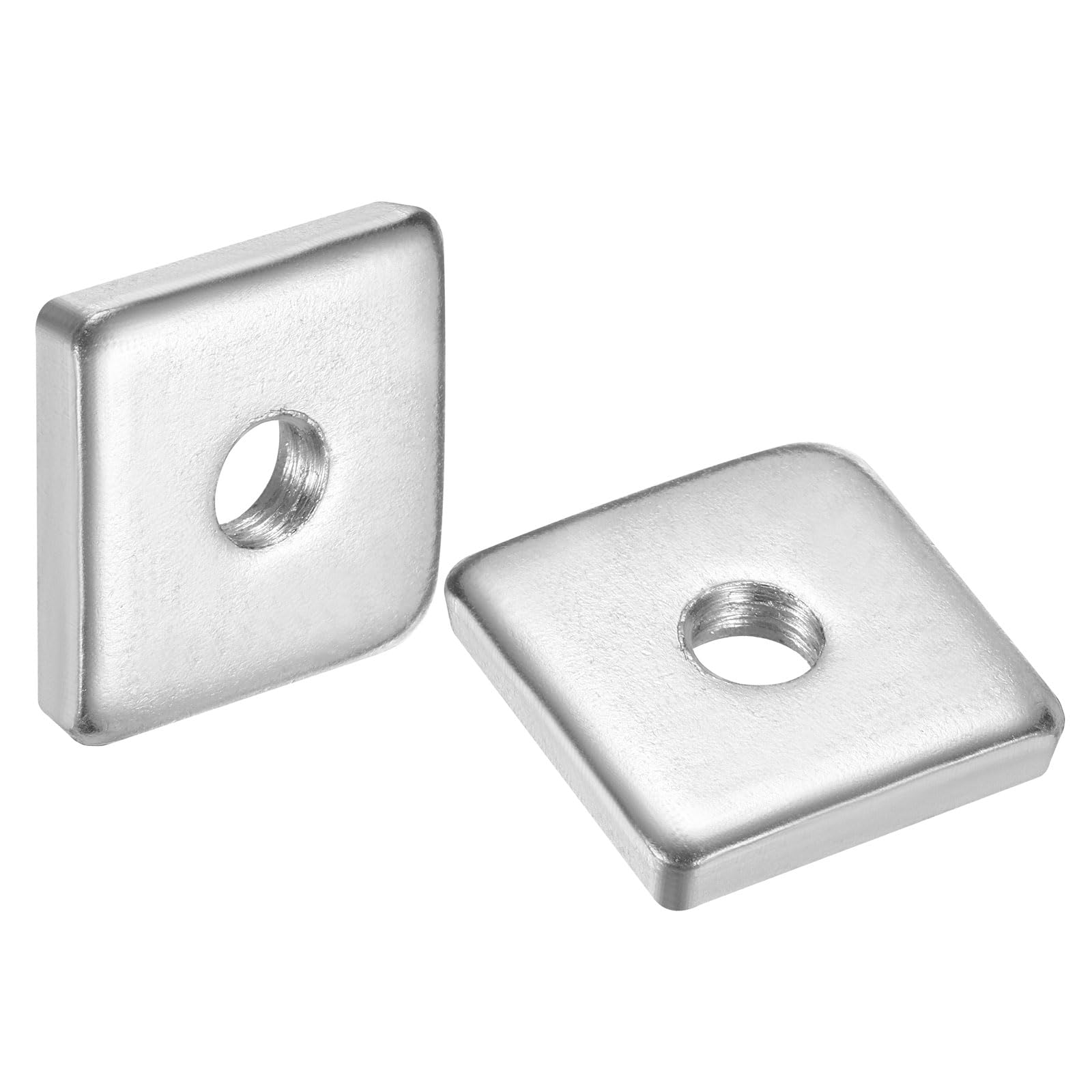 QUARKZMAN 100Pcs Tuercas Cuadradas M8x25mmx5mm, Acero Al Carbono Zincado Tuercas Cuadradas de Roscado Grueso Para Reparaciones Del Hogar E Ingeniería Profesional, Plateado