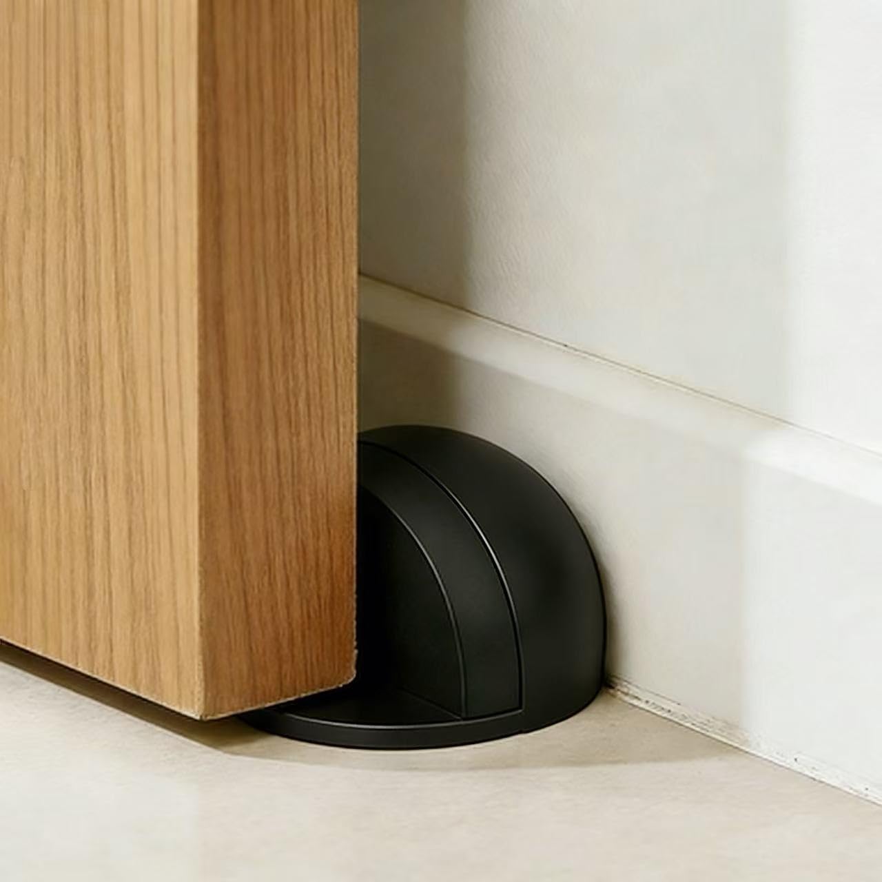 1 Pcs Bronze Door stoppers for Floor,Self-Adhesive Floor Door Stoppers Oval Stainless Steel Door Stop Mounted Half Moon Wall Protector with Glues for Hard Floor Glass (Bronze)