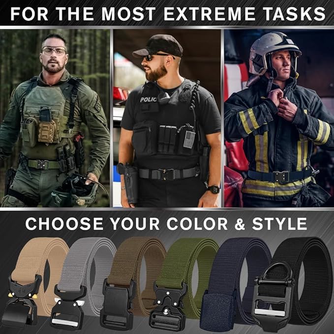 Image of TECEUM Tactical Belt - Heavy-Duty & Quick Release - Military, Work, Rigger, Duty & Utility Belt for Men