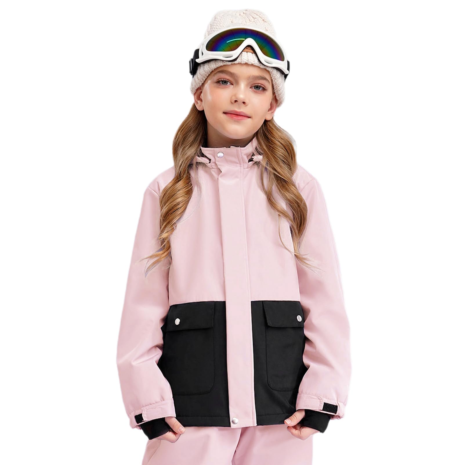 CHICTRY Veste de Ski Imperméable de Montagne pour Fille Manteau d'hiver Extérieur en Polaire Coupe-Vent avec Capuche Garçon