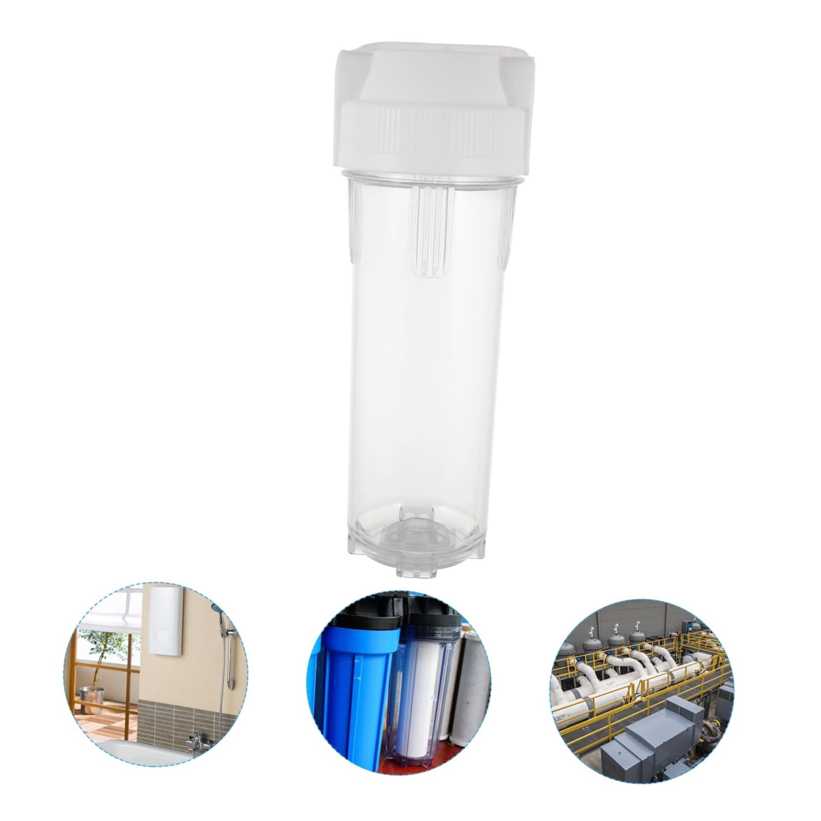 Bouteille Filtrante D'eau 10 Pouces Transparente, Anti-éclatement, Préfiltre pour Robinet et Salle de Bain, Pet Pp, Installation Facile