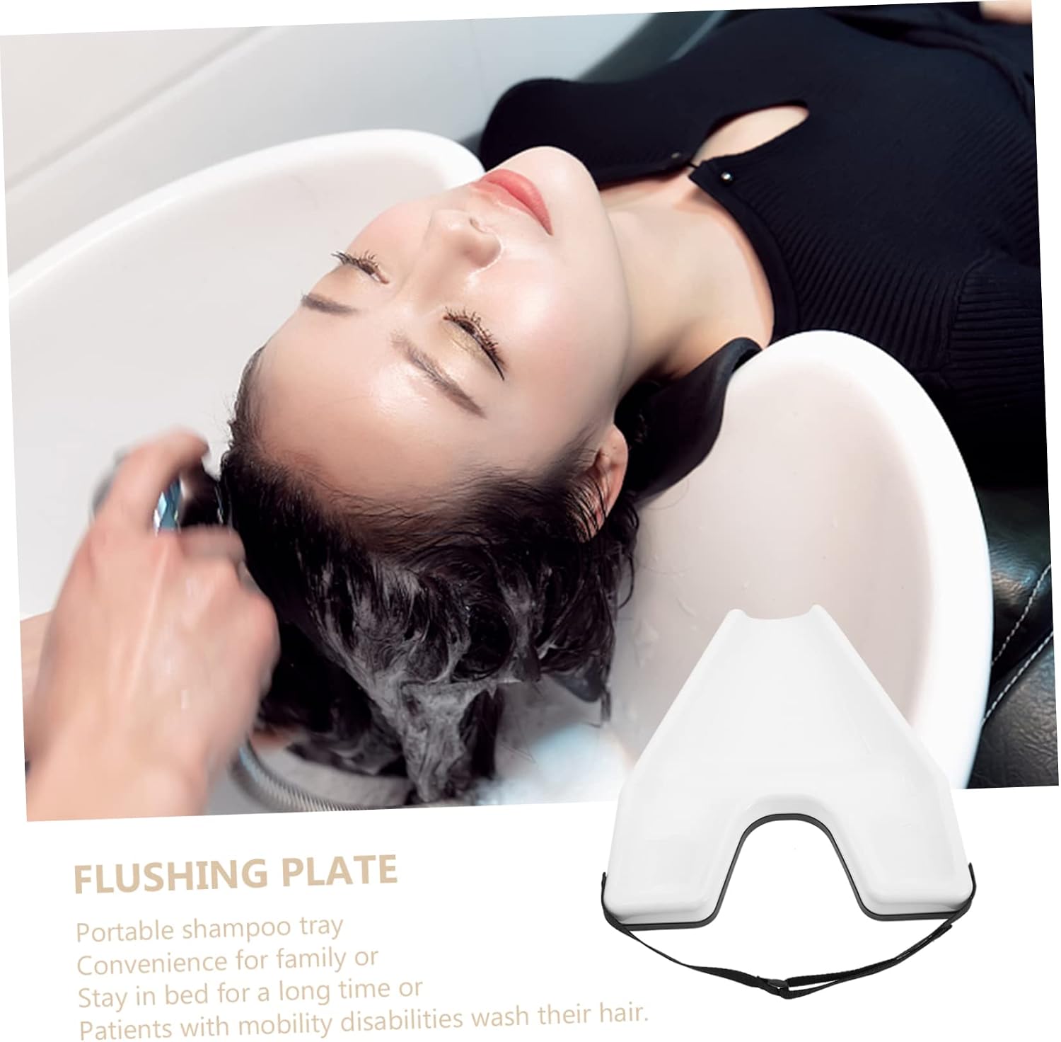 Angoily Shampoo Plastic Tray Bedridden Washing Tray Hair Washing Bath Tub Plastic Pallet for Bathtub Neck Hair Home Tools Sink White Household Pp
