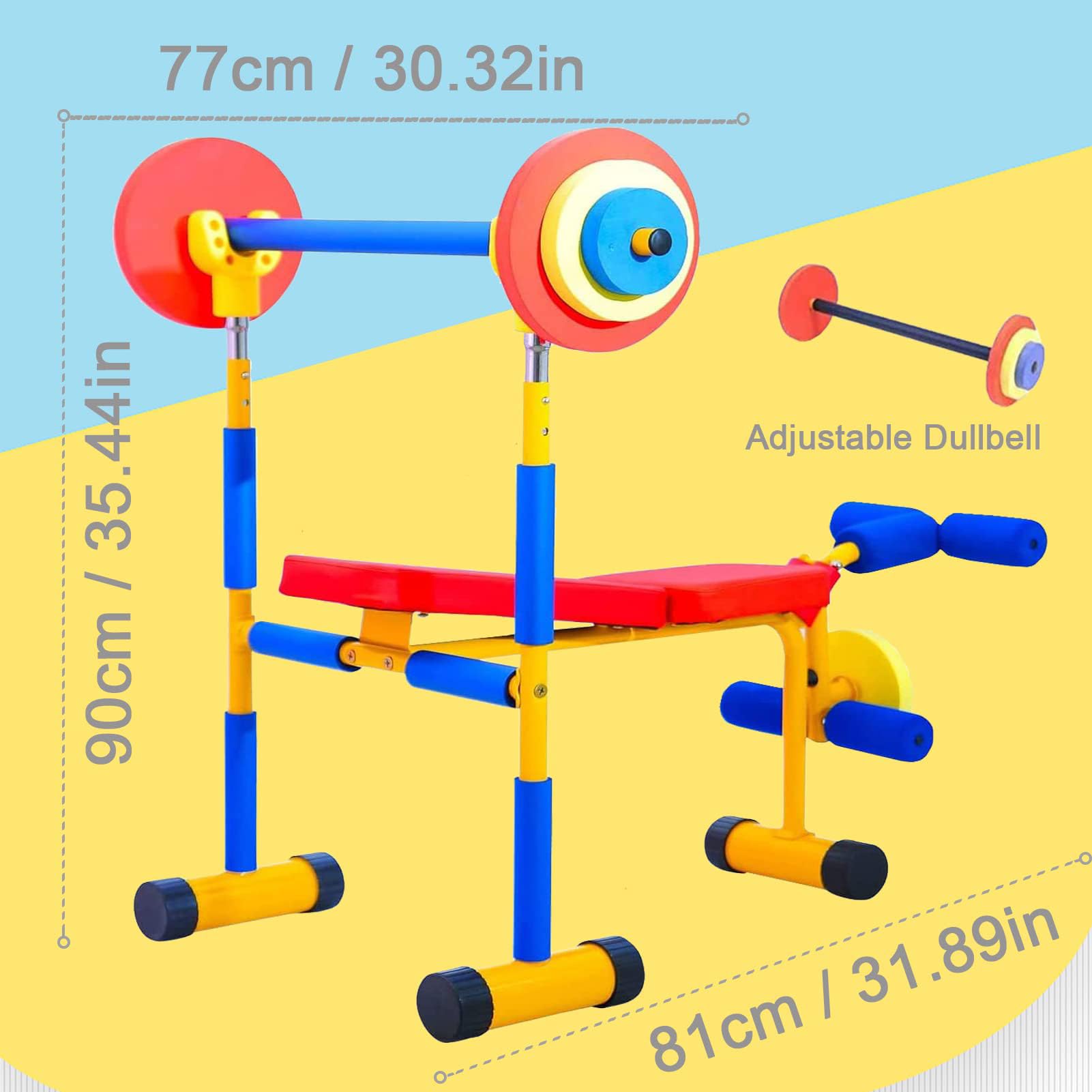 Equipo de fitness para niños, equipo de ejercicio para niños, entrenamiento de fuerza y elementos esenciales para el cardio para jugar activo y diversión saludable, juego de 4 piezas