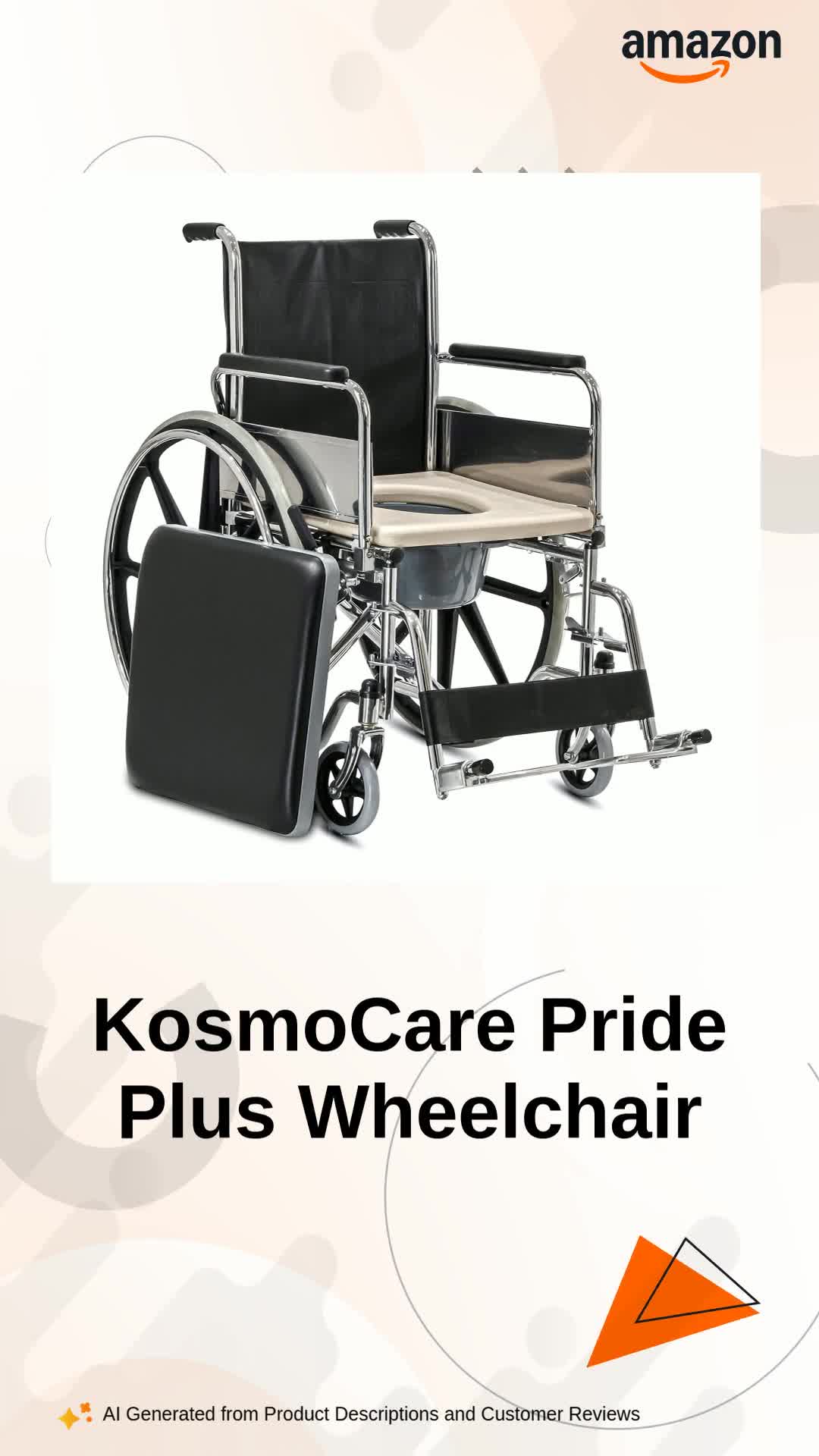 KosmoCare Pride Plus Wheelchair | Self-Propelling Commode