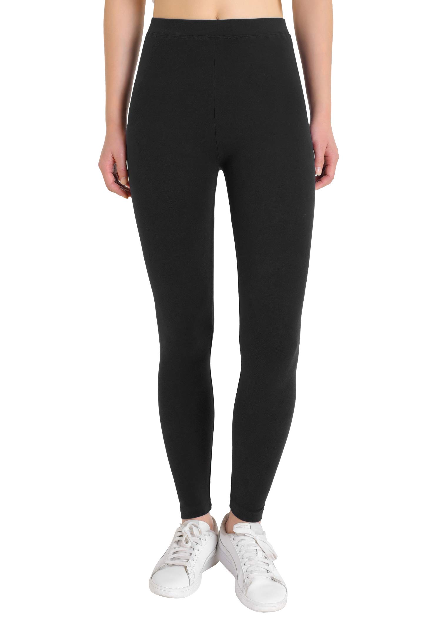 WeinteeWomen's High Waisted Knit Cotton Leggings