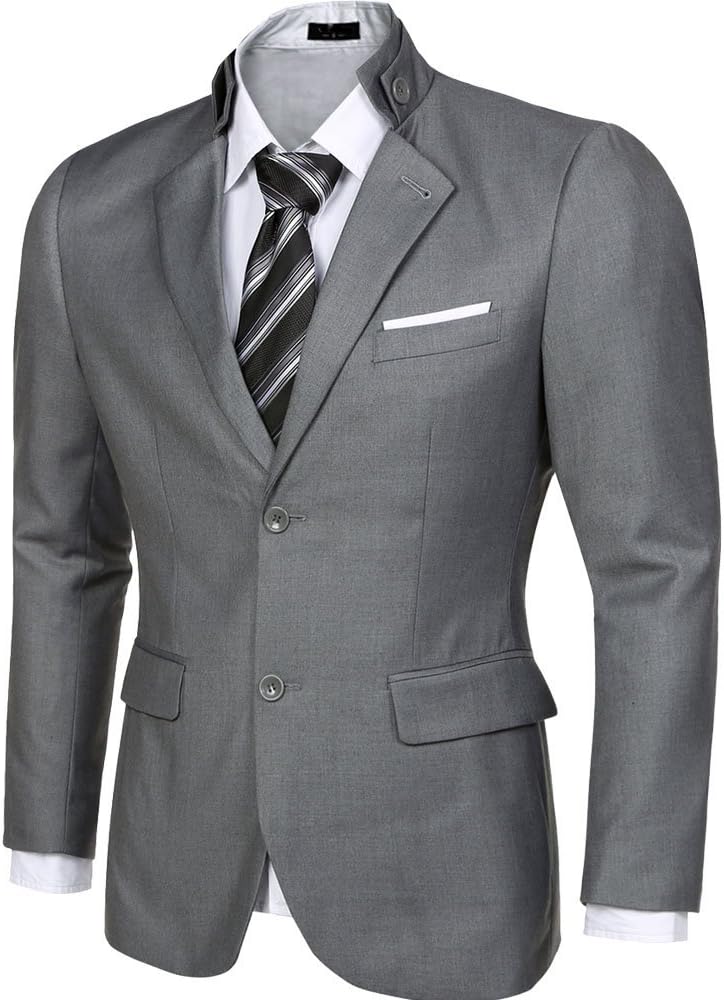 Men's Slim Fit Casual Two Button Suit Sport Coat Jacket Business Blazer