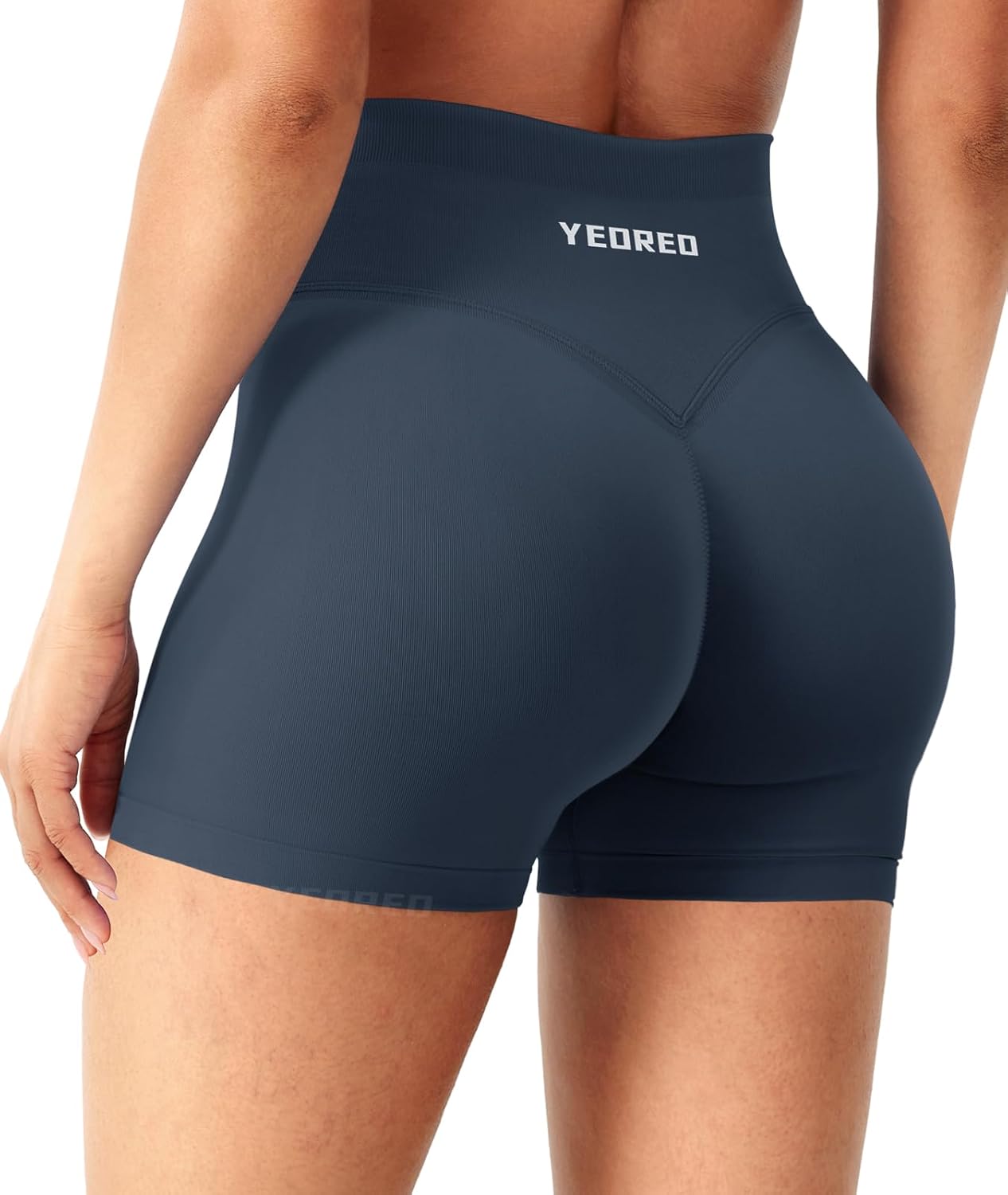 YEOREO Workout Shorts Womens Butt Lifting 4.5" Seamless Hidden Scrunch High Waist Gym Tummy Control Christiy Biker Shorts - Image 4
