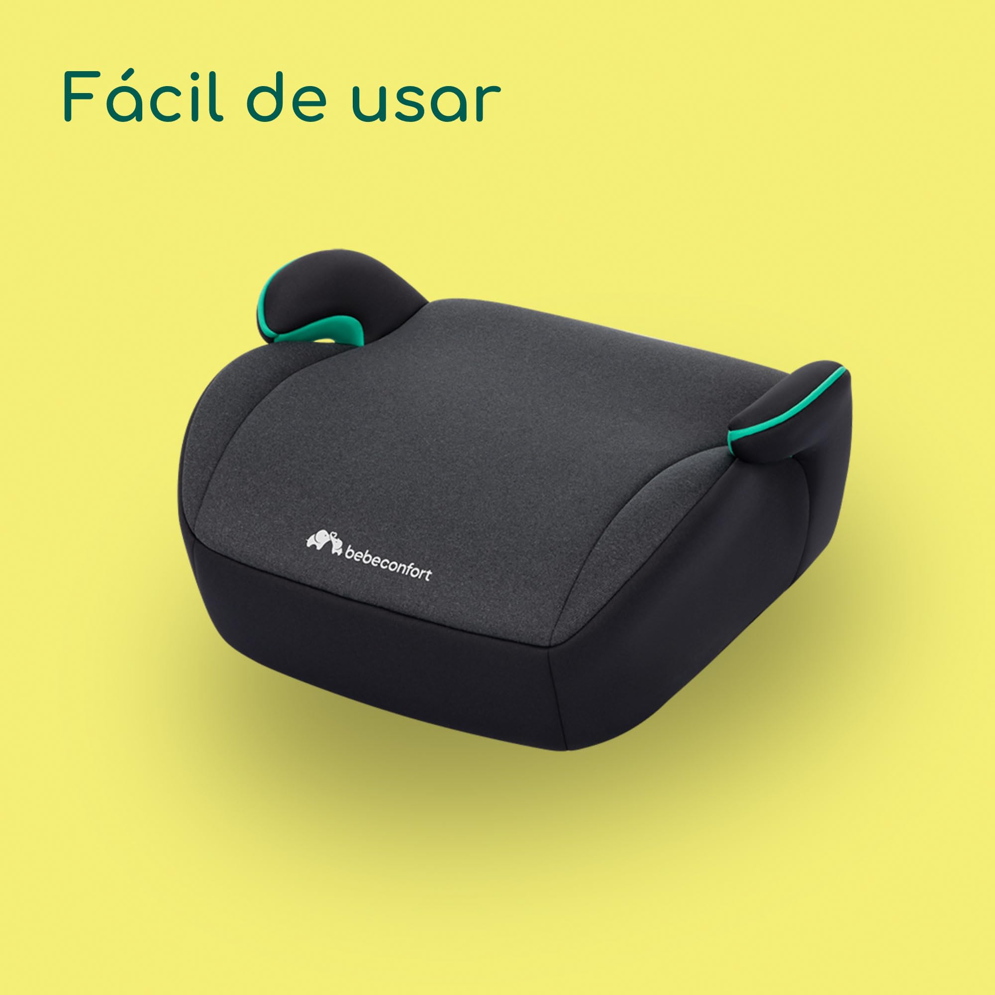 Bebeconfort Manga i-Safe, Asiento Elevador Coche, 6-12 Años, 128-150 cm; Silla Coche, Compacto y Ligero (<1 kg), Fácil Instalación con Cinturón, Acolchado, Tejidos Suaves, Tinted Black — view 4