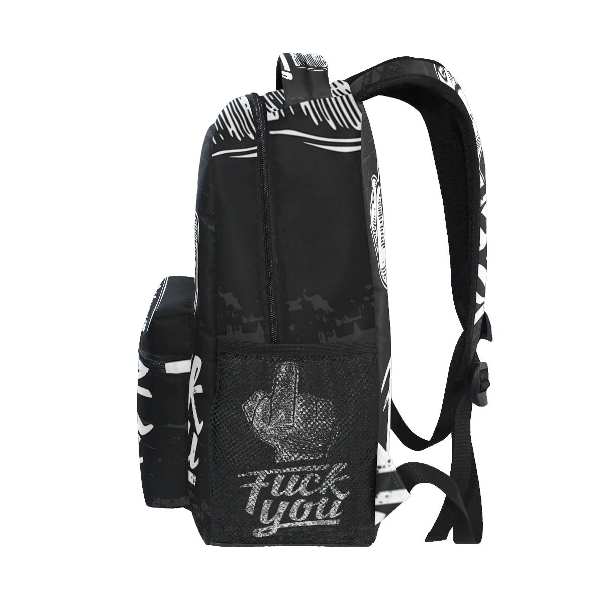 Middle Finger Sign by Male Hand Travel Laptop Backpack Daypacks