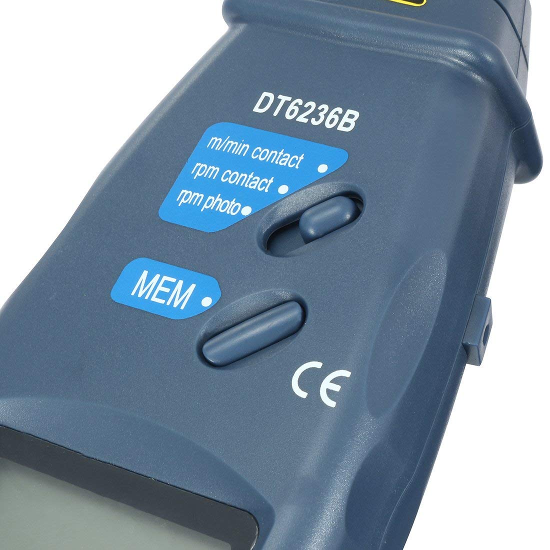 Tacómetro digital 2 en 1 con/sin contacto DT-6236B rpm 2,5 a 9.999 rpm ruedas medición velocidad lineal rotación