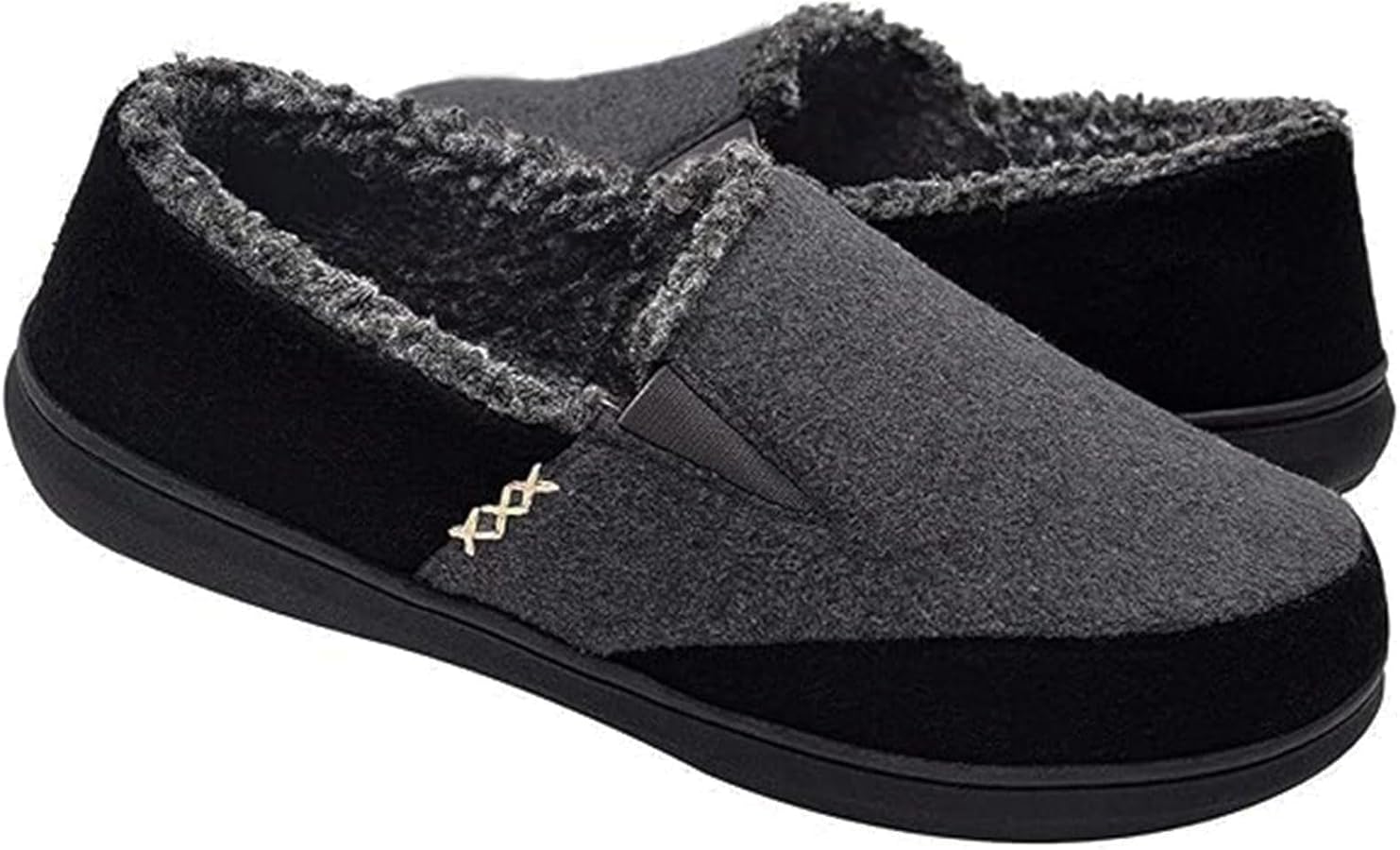 Amazon.com | Zigzagger Men's Comfy Wool Slippers Indoor Outdoor