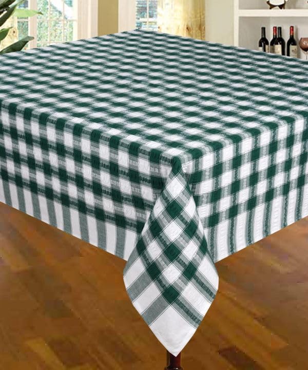 Snugglemore Seersucker 100% Cotton Napkins Tablecloths Also Available (Dark Green, Napkins (Pack of 4))