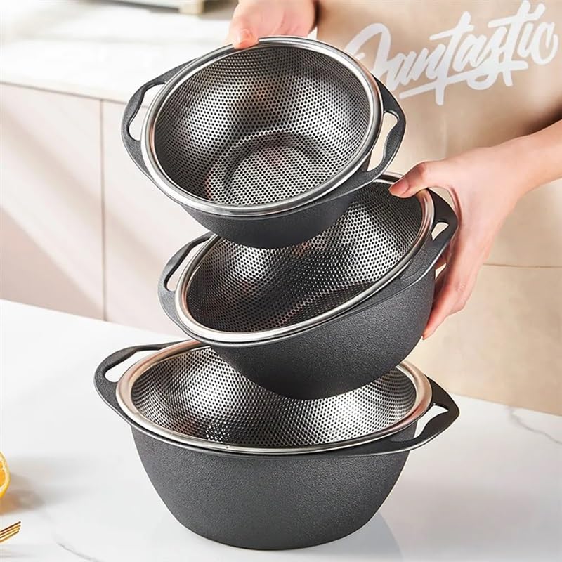 Cestello for colino da cucina a doppio strato Set di ciotole for scolapasta 2 in 1 Cestello for lavare frutta e verdura Ciotola for scolare l'insalata for frutta, verdura e pasta Cestello portaoggetti