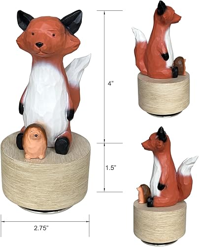 Miniatura 7 de SDGINA Cajas de música Fox para niñas, melodía musical de Castle in The Sky, caja de música para cumpleaños de niños y bebés