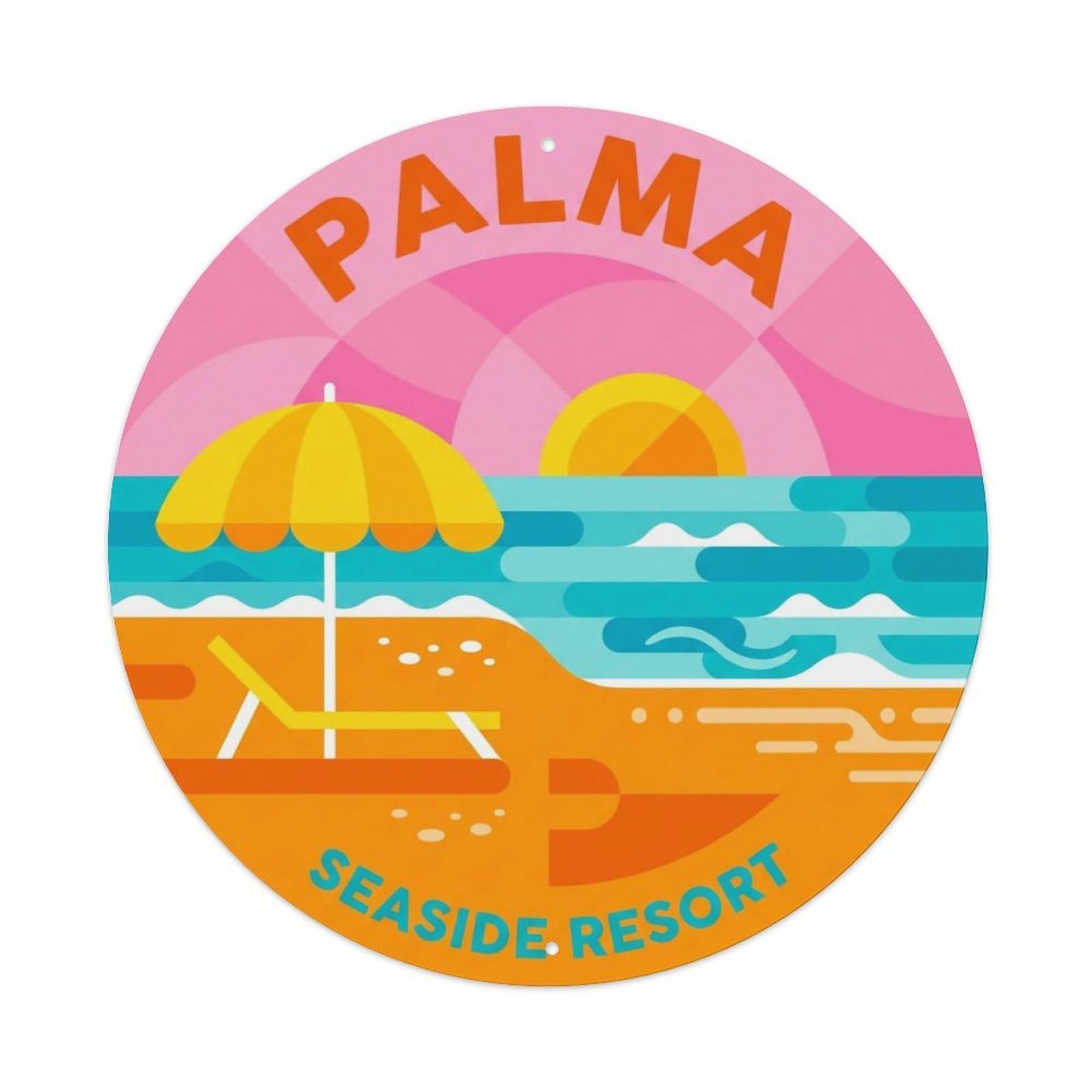 Vintage Travel Palma Spain District Metal Tin Sign