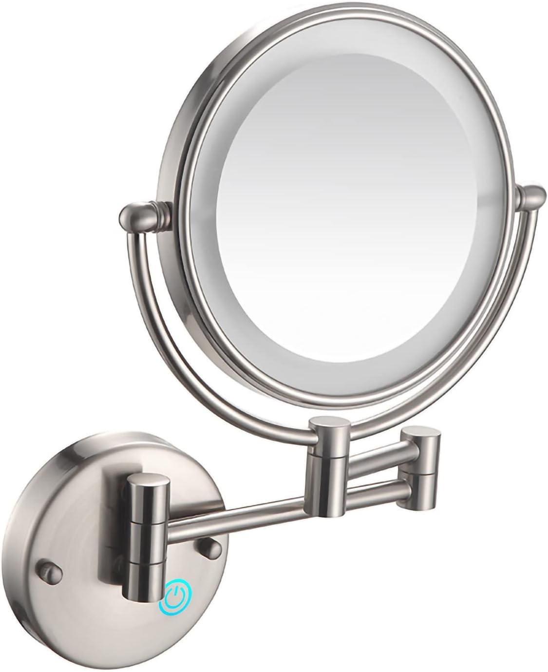 Makeup Mirror Wall Mounted Lighted, 9 Inch Double Sided 1x