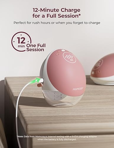 Miniatura 4 de Momcozy Extractor de leche manos libres, flujo móvil mejorado  M9, control discreto con múltiples modos personalizados y 15 niveles, extractor de